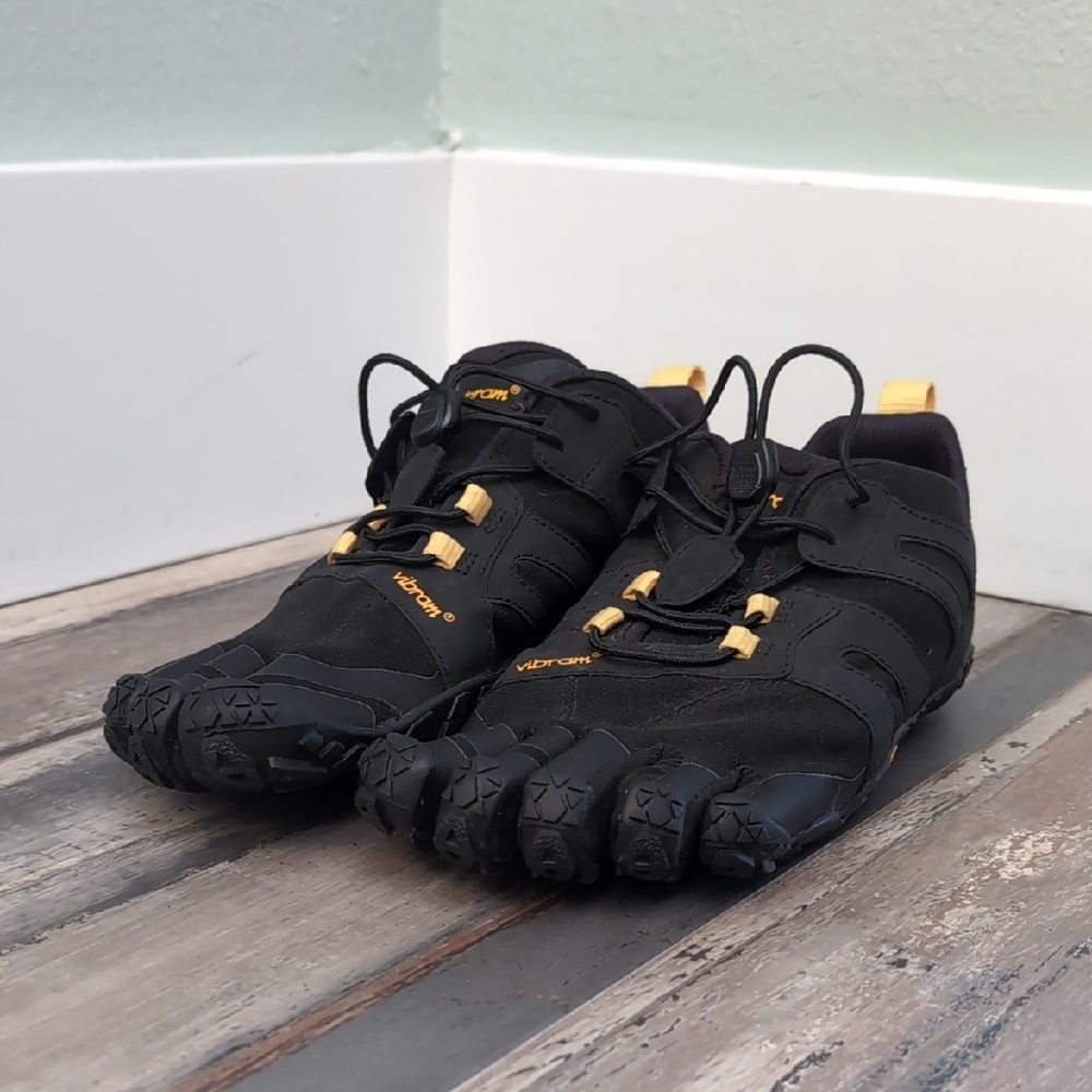 Vibram Black and Yellow Athletic Shoes